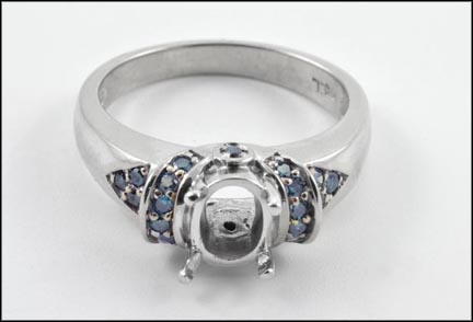 Ring Mounting with Diamond Accents in 14K White Gold MAIN
