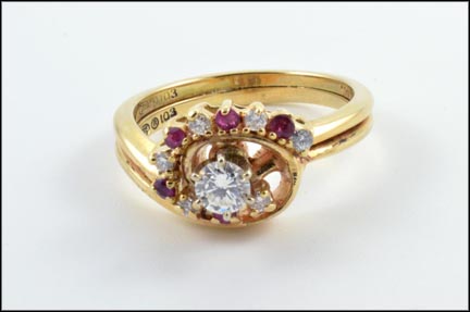 Ruby and Diamond Wedding Set in 14K Yellow Gold MAIN