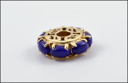 Lapis Slide Charm in 14K Yellow Gold LARGE