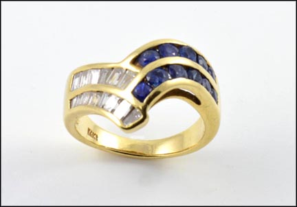 Sapphire and Diamond Ring in 14K Yellow Gold MAIN