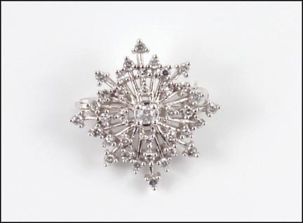 Diamond Cluster Pin in 14K White Gold MAIN