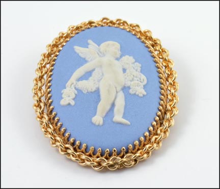 Wedgwood Cherub Pin or Pendant in Gold Filled MAIN