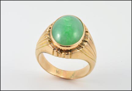 Men's Jade Ring in 10K Yellow Gold MAIN