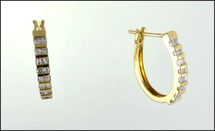 Diamond Hoop Earrings in 14K Yellow Gold MAIN