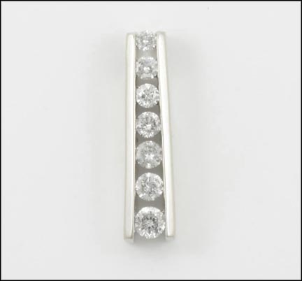Diamond Ladder Pendant in White Gold LARGE