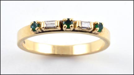 Emerald and Diamond Band in 14K Yellow Gold MAIN