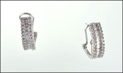 J Hoop Diamond Earrings in 14K White Gold MAIN