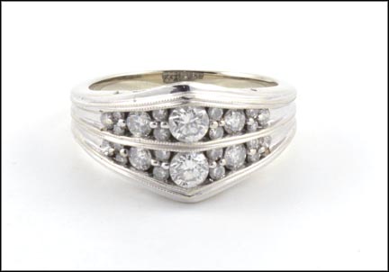 Double Row Diamond Band in 14K White Gold MAIN