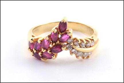 Ruby and Diamond Ring in 14K Yellow Gold MAIN