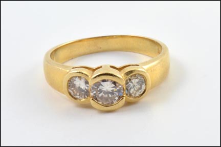 Three Stone Diamond Ring in 14K Yellow Gold MAIN