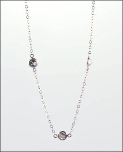 Cubic Zirconia Station Necklace in 14K White Gold MAIN