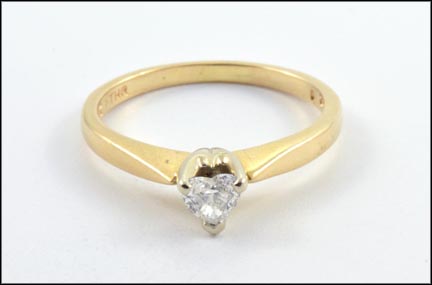 Heart Shaped Diamond Engagement Ring in 14K Yellow Gold MAIN