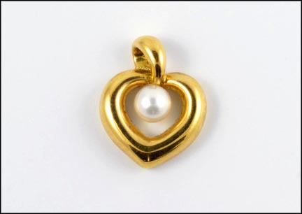 Mikimoto Pearl Pendant in 18K Yellow Gold LARGE