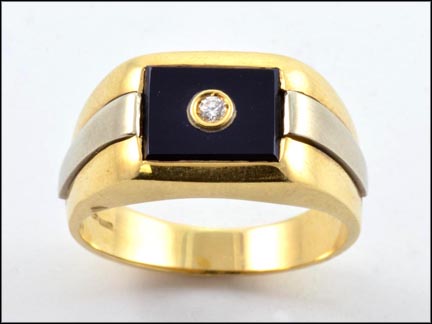 Men's Onyx Ring in 18K Two-Tone Gold MAIN