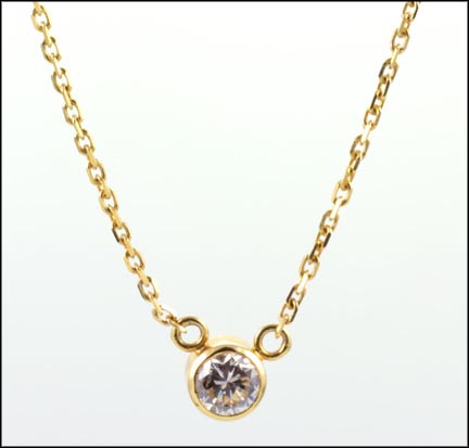 Diamond Solitaire Necklace in 14K Yellow Gold MAIN