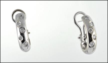 Diamond Hoop Earrings in 14K White Gold MAIN
