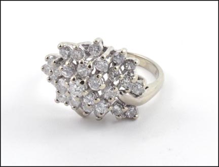 Diamond Cluster Ring in 14K White Gold MAIN