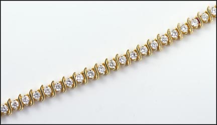 Diamond Tennis Bracelet, SI-G in 14K Yellow Gold LARGE
