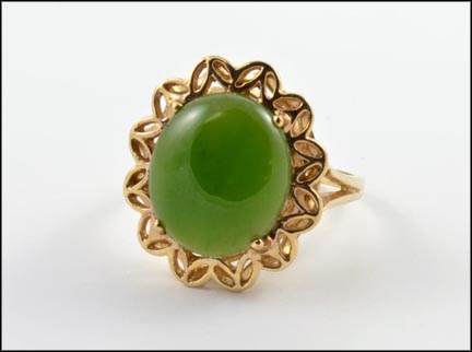 Jade Ring in 10K Yellow Gold MAIN