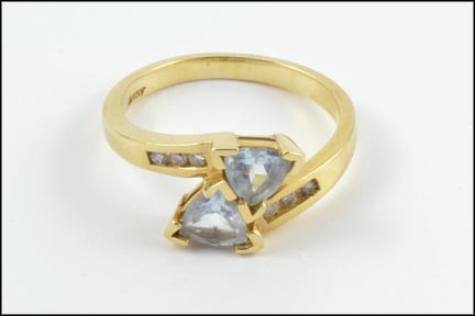 Aquamarine Bypass Ring in 14K Yellow Gold MAIN