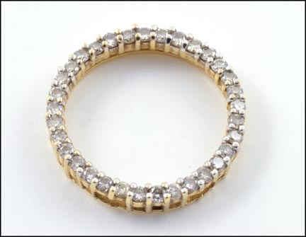 Diamond Circle Pendant in 14K Yellow Gold LARGE