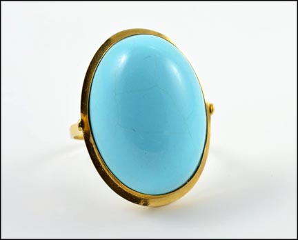 Turquoise Ring in 18K Yellow Gold MAIN