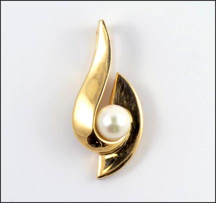 Pearl Single Earring Enhancer in 14K Yellow Gold LARGE