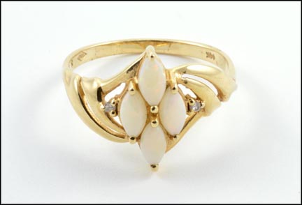 Opal Cluster Ring in 14K Yellow Gold MAIN