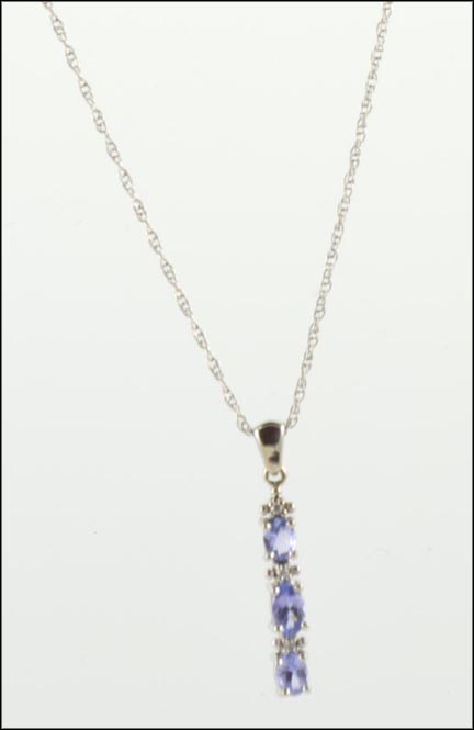 Tanzanite Pendant in 10K White Gold MAIN