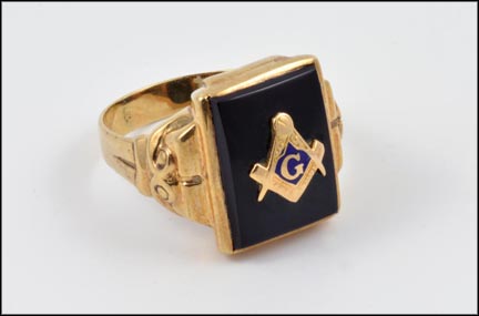 Masonic Blue Lodge Ring in 10K Yellow Gold LARGE