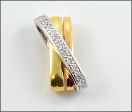 Diamond Slide Pendant in 18K Rose Gold LARGE