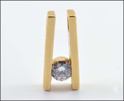 Moissonite Pendant in 14K Yellow Gold LARGE
