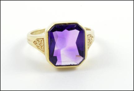 Amethyst Ring in 14K Yellow Gold LARGE