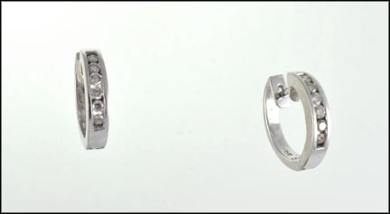 Diamond Hoop Earrings in 14K White Gold MAIN