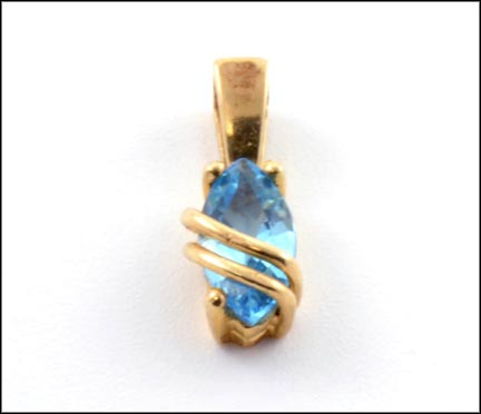 Topaz Pendant in 14K Yellow Gold LARGE