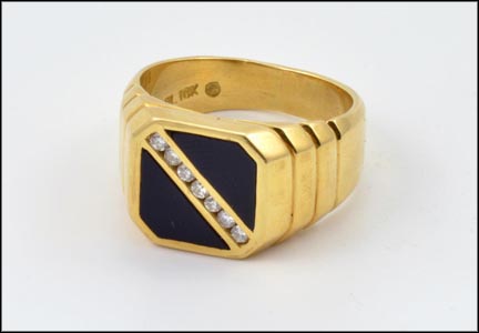 Diamond Men's Ring in 18K Yellow Gold MAIN