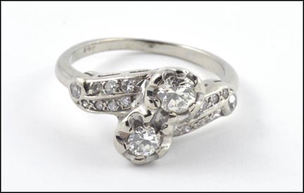 Multi Diamond Ring in 14K White Gold LARGE