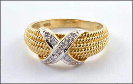 Multi Diamond Ring in 10K Yellow Gold LARGE
