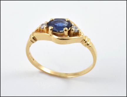 Sapphire and Diamond Ring in 14K Yellow Gold MAIN
