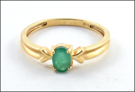 Emerald Ring in 10K Yellow Gold LARGE