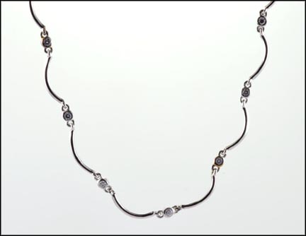 Multi Diamond Necklace in Platinum MAIN