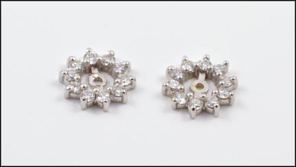 Multi Diamond Post Earring Jackets in 14K White Gold MAIN