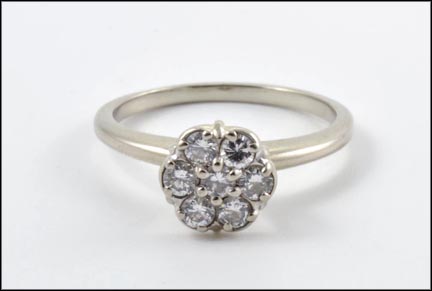 Diamond Cluster Ring in 14K White Gold MAIN
