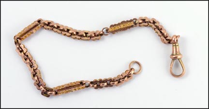 1830s Link and Bar Bracelet in 9K Yellow Gold LARGE