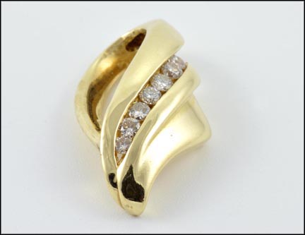 Multi Diamond Slide in 14K Yellow Gold LARGE
