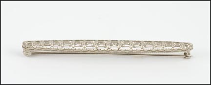 1920s Bar Pin in 14K White Gold MAIN