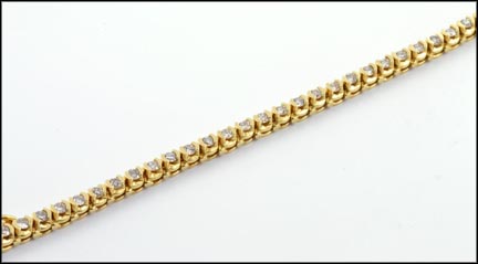 Multi Diamond Tennis Bracelet in 14K Yellow Gold LARGE