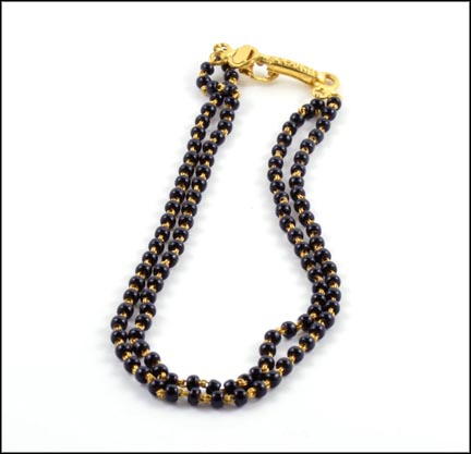 Multi Onyx Bead Bracelet in 18K Yellow Gold LARGE