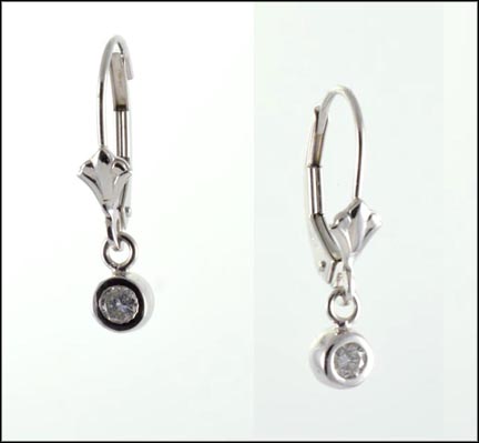 Diamond Drop Earrings in 14K White Gold LARGE