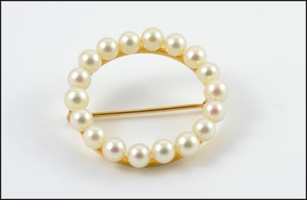 Multi Pearl Circlet Pin in 14K Yellow Gold MAIN